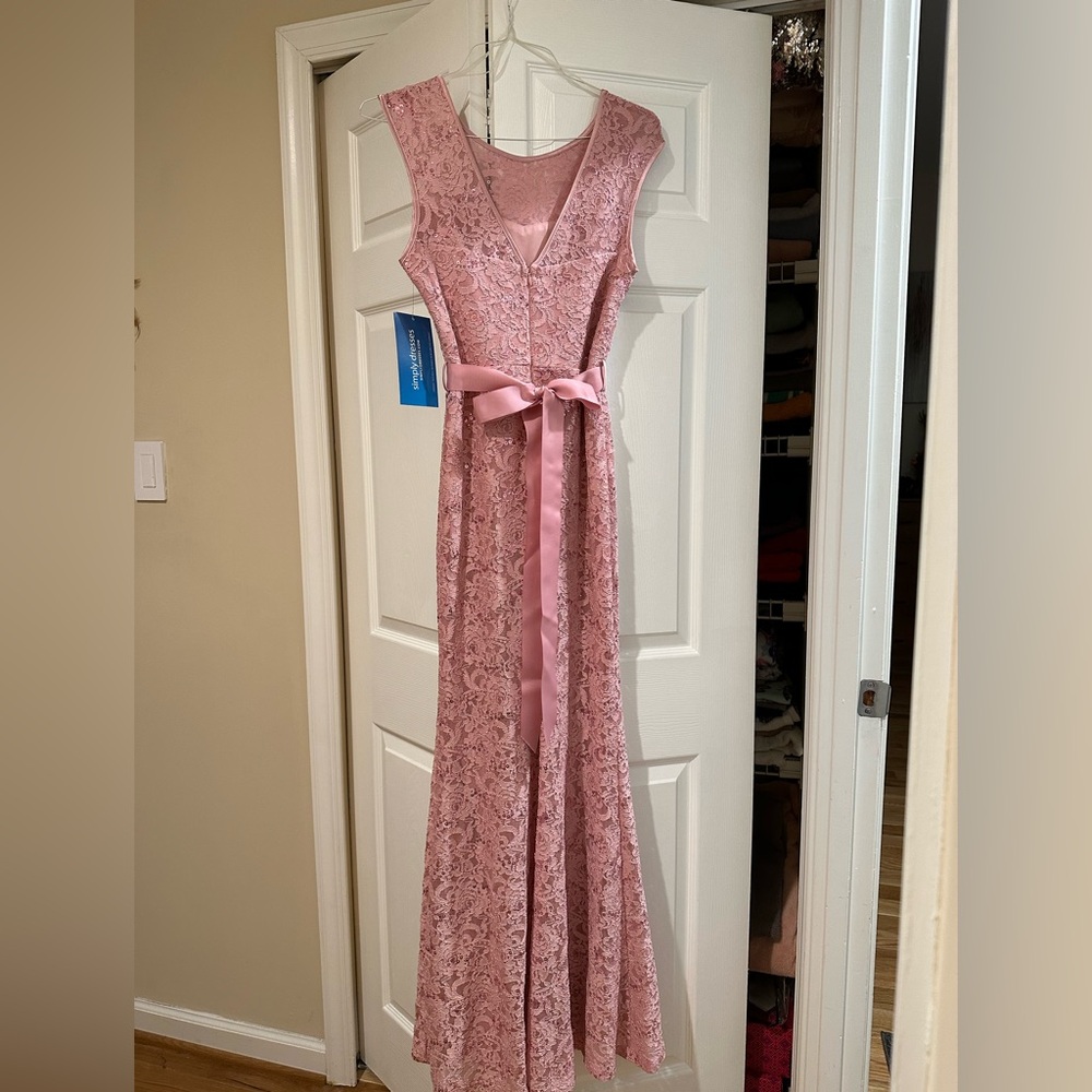 Elegant Pink Lace Gown